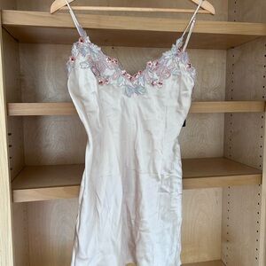 Elegant Ivory Embroidered Slip Dress